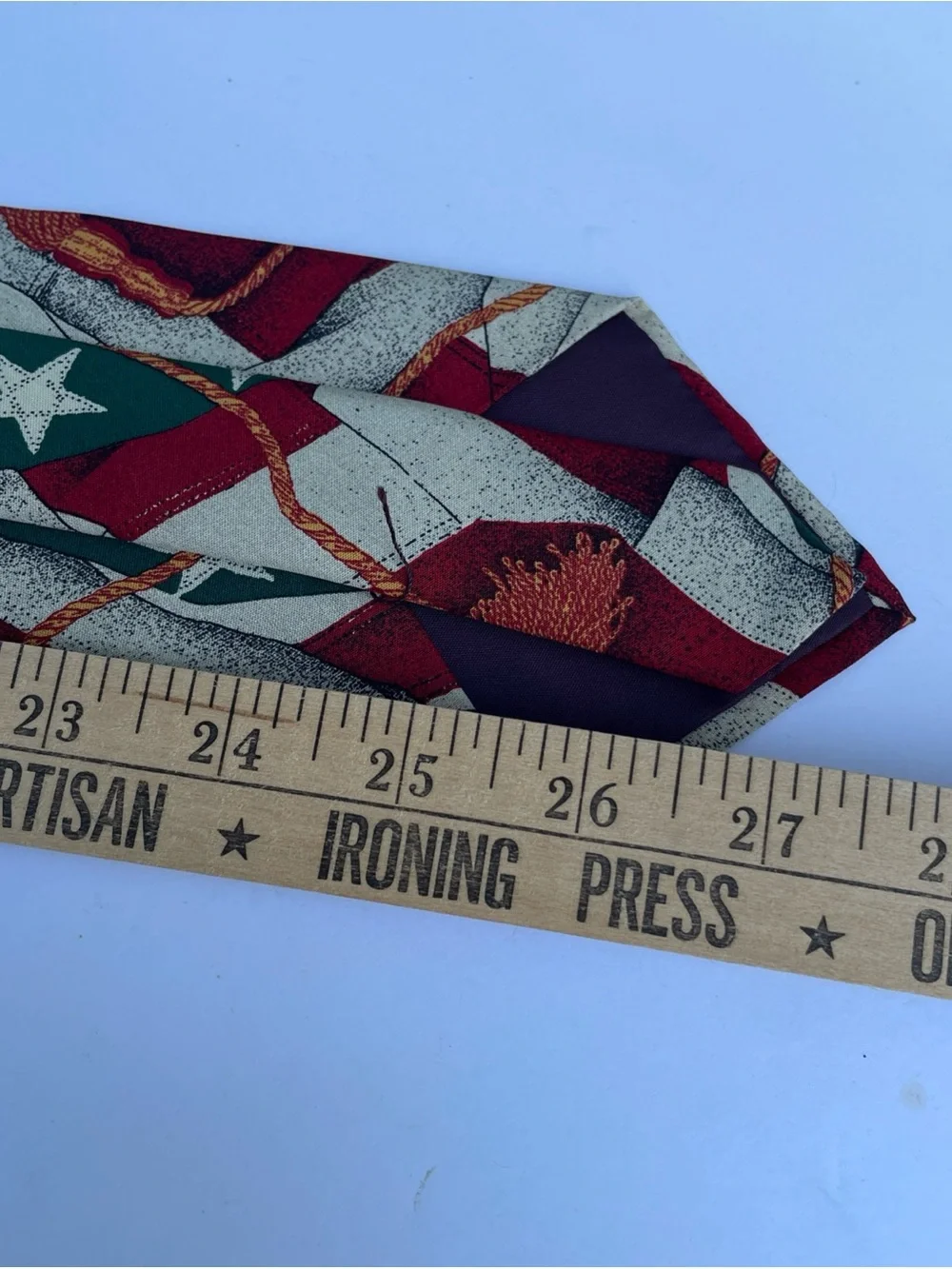 VTG Polo Ralph Lauren Tie American Flag 100% Silk Made By Hand In USA Party REAR - Picture 10 of 12